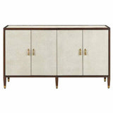 Dark Walnut Brass Evie Shagreen Credenza - LOOMLAN - Currey & Co - Sideboards