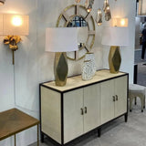 Dark Walnut Brass Evie Shagreen Credenza - LOOMLAN - Currey & Co - Sideboards