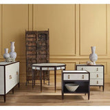 Dark Walnut Brass Evie Shagreen Credenza - LOOMLAN - Currey & Co - Sideboards
