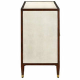 Dark Walnut Brass Evie Shagreen Credenza - LOOMLAN - Currey & Co - Sideboards