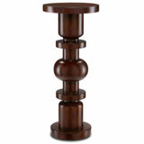 Dark Walnut Sasha Walnut Drinks Table - LOOMLAN - Currey & Co - Side Tables