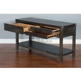 Dark Wood Console Table With 3 Drawers - LOOMLAN - Sunny D - Console Tables