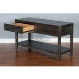 Dark Wood Console Table With 3 Drawers - LOOMLAN - Sunny D - Console Tables