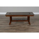 Dark Wood Slate Cocktail Coffee Table - LOOMLAN - Sunny D - Coffee Tables