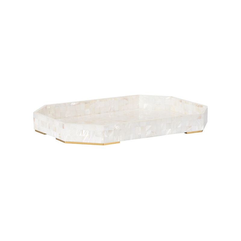 Dasanti Mother of Pearl White Tray - LOOMLAN - Chelsea House - Trays