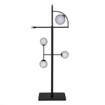 Dasha Steel and Frosted Globe Floor Lamp - LOOMLAN - Noir - Floor Lamps