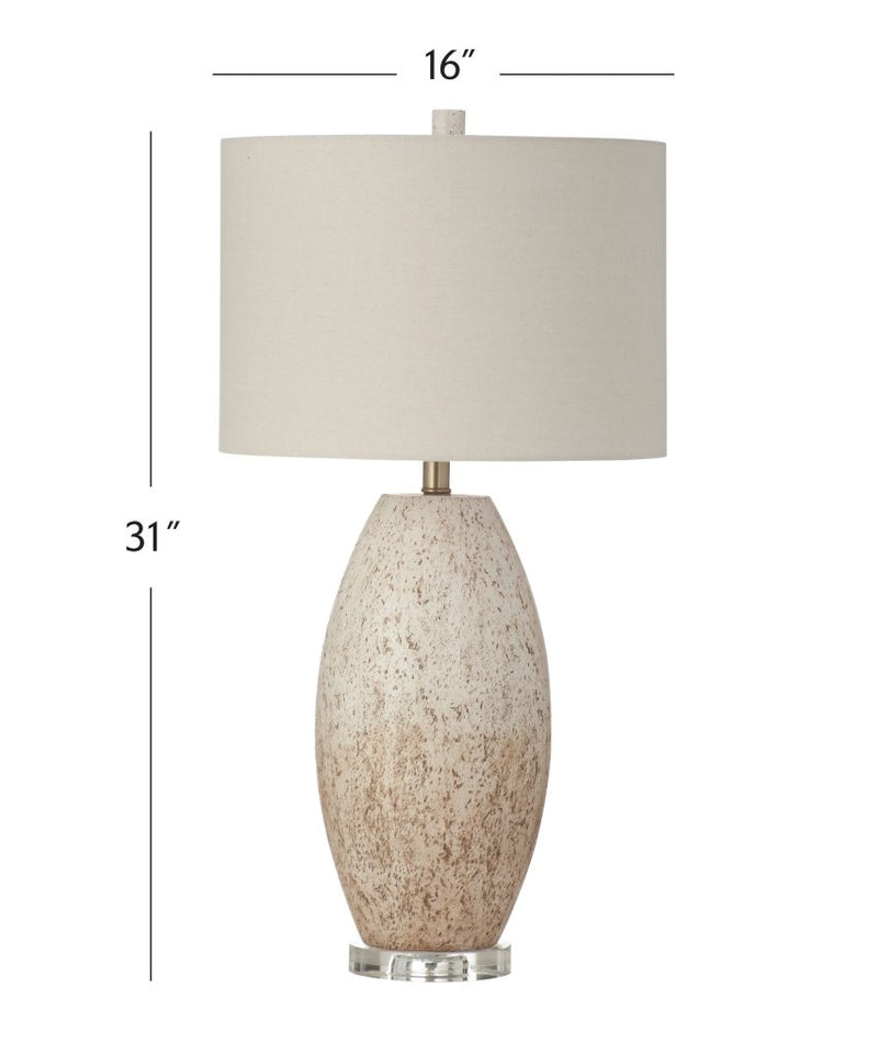 Dauphin White Concrete Table Lamp - LOOMLAN - Bassett Mirror - Table Lamps