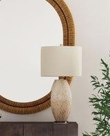 Dauphin White Concrete Table Lamp - LOOMLAN - Bassett Mirror - Table Lamps