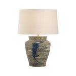 Riku Modern Japanese Artistry Indigo Glaze Table Lamp