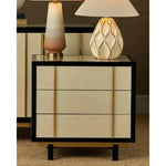 Deanna Wood and Raffia Ivory Nightstand - LOOMLAN - Nightstands