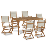 Del Ray Teak Patio Rectangular Dining Set 7PC - LOOMLAN - HiTeak - Outdoor Dining Sets