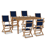 Del Ray Teak Patio Rectangular Dining Set 7PC - LOOMLAN - HiTeak - Outdoor Dining Sets