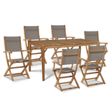 Del Ray Teak Patio Rectangular Dining Set 7PC - LOOMLAN - HiTeak - Outdoor Dining Sets