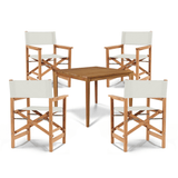 Del Ray Teak Patio Square Dining Set 5PC - LOOMLAN - HiTeak - Outdoor Dining Sets