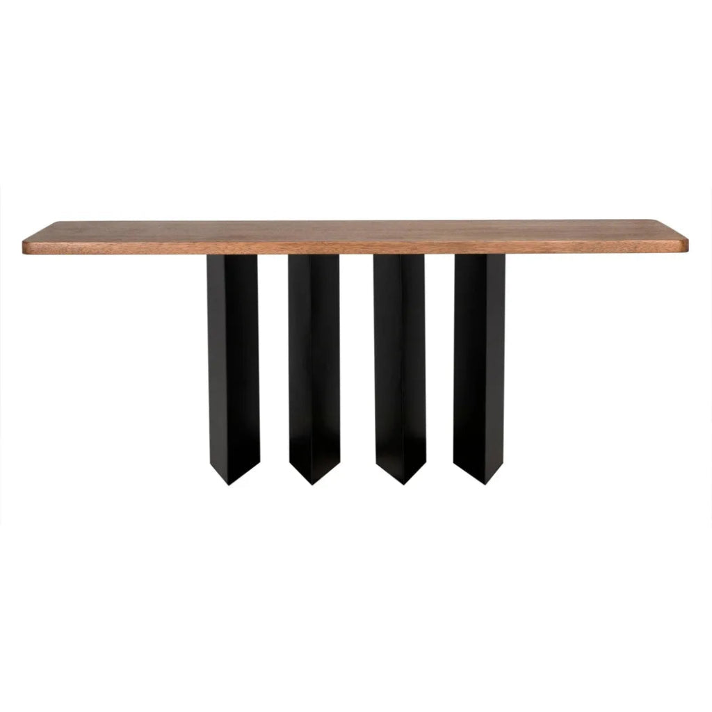 Delta Wood and Steel Rectangle Console Table - LOOMLAN - Noir - Console Tables