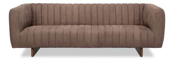 Denys Top Grain Leather Brown Sofa - LOOMLAN - Sarreid - Sofas & Loveseats