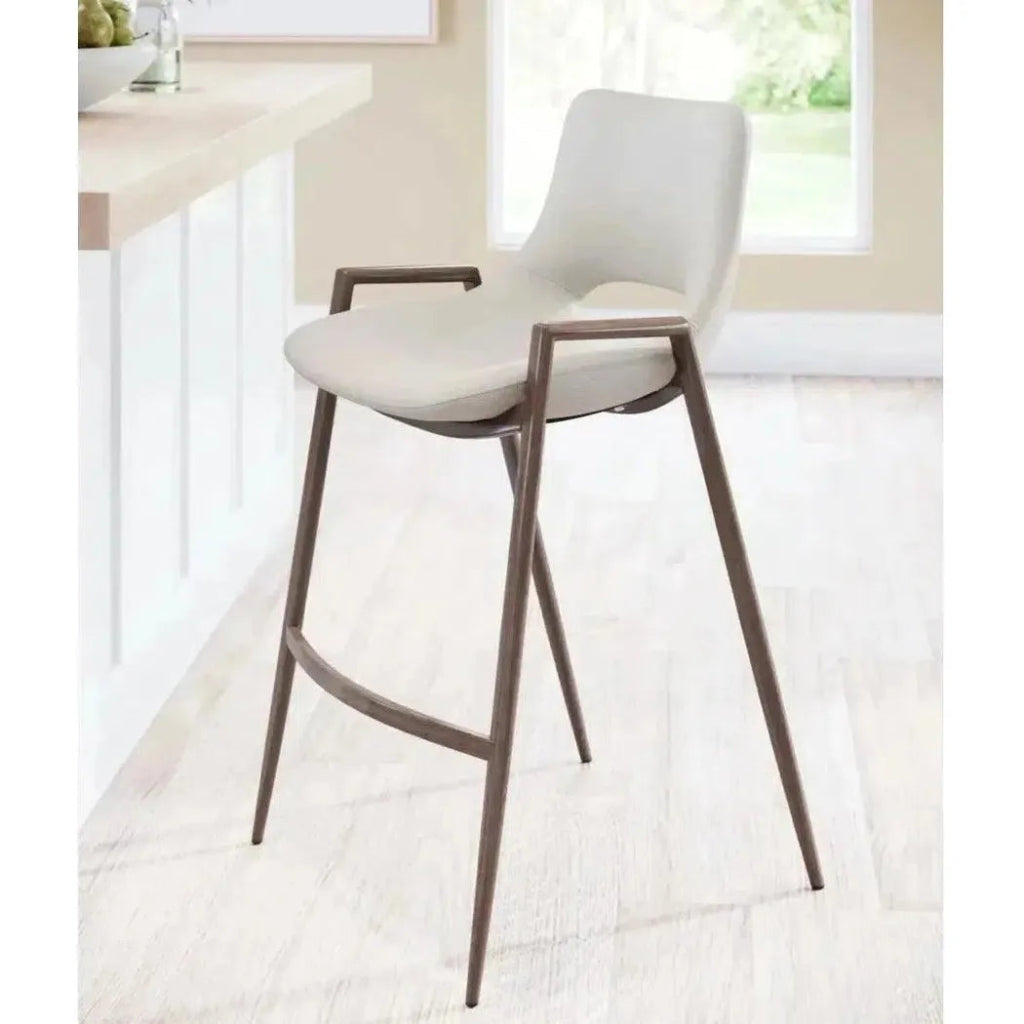 Desi Bar Chair (Set of 2) Beige - LOOMLAN - Zuo Modern - Bar Stools