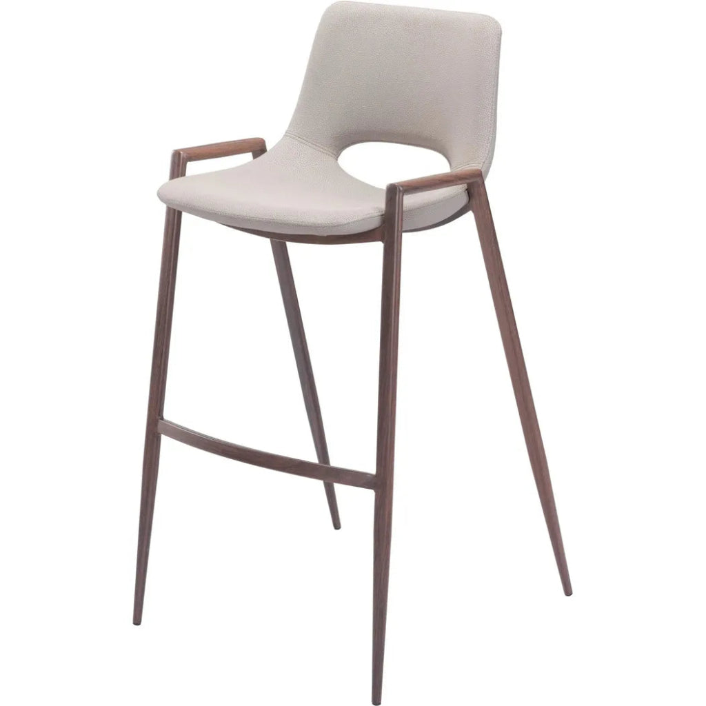 Desi Bar Chair (Set of 2) Beige - LOOMLAN - Zuo Modern - Bar Stools