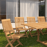 Devon Teak Patio Rectangular Family Dining Set 9PC - LOOMLAN - HiTeak - Outdoor Dining Sets