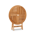 Devon Teak Patio Round Bistro Set 3PC - LOOMLAN - HiTeak - Outdoor Bistro Sets