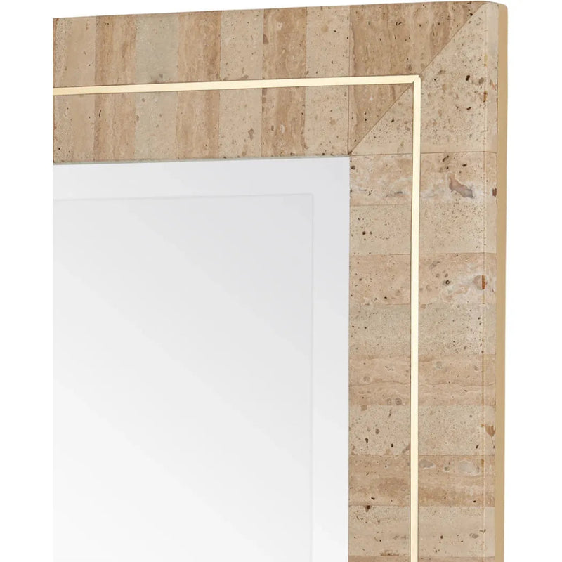 Dezi Brass Accents Rectangular Wall Mirror - LOOMLAN - Currey & Co - Wall Mirrors