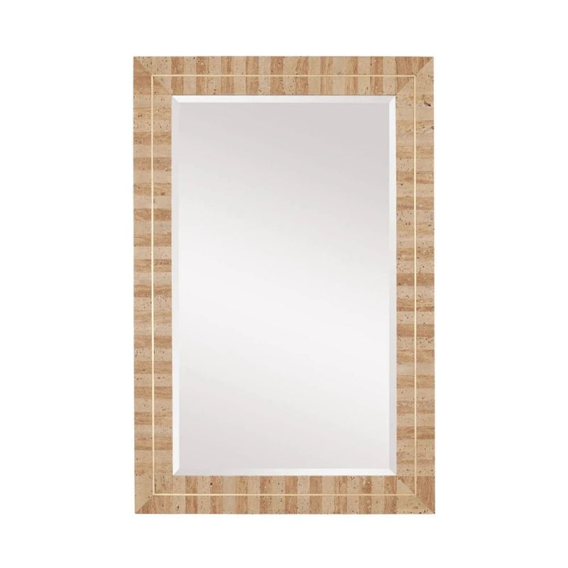 Dezi Brass Accents Rectangular Wall Mirror - LOOMLAN - Currey & Co - Wall Mirrors