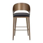 Dezirae Curved Back Leather Barstool - LOOMLAN - SUNPAN - Bar Stools