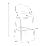 Dezirae Curved Back Leather Barstool - LOOMLAN - SUNPAN - Bar Stools