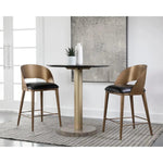 Dezirae Curved Back Leather Counter Stool - LOOMLAN - SUNPAN - Counter Stools