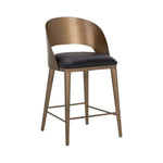 Dezirae Curved Back Leather Counter Stool - LOOMLAN - SUNPAN - Counter Stools