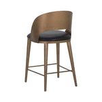 Dezirae Curved Back Leather Counter Stool - LOOMLAN - SUNPAN - Counter Stools