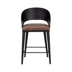 Dezirae Curved Back Leather Counter Stool - LOOMLAN - SUNPAN - Counter Stools