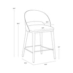 Dezirae Curved Back Leather Counter Stool - LOOMLAN - SUNPAN - Counter Stools