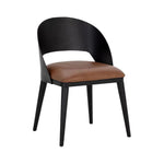 Dezirae Curved Back Leather Dining Chair - LOOMLAN - SUNPAN - Dining Chairs