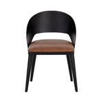 Dezirae Curved Back Leather Dining Chair - LOOMLAN - SUNPAN - Dining Chairs