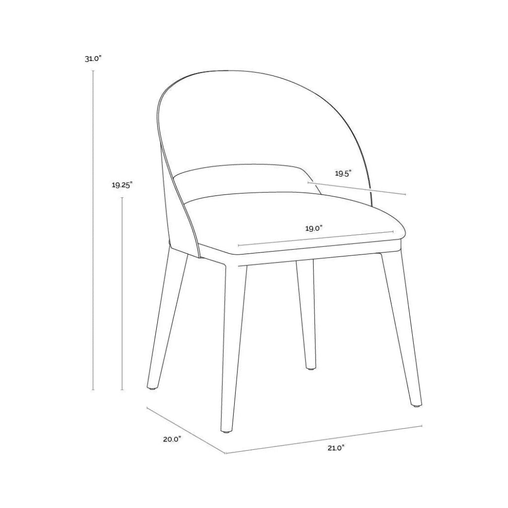 Dezirae Curved Back Leather Dining Chair - LOOMLAN - SUNPAN - Dining Chairs