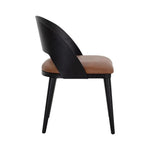 Dezirae Curved Back Leather Dining Chair - LOOMLAN - SUNPAN - Dining Chairs