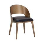 Dezirae Curved Back Leather Dining Chair - LOOMLAN - SUNPAN - Dining Chairs