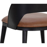 Dezirae Curved Back Leather Dining Chair - LOOMLAN - SUNPAN - Dining Chairs