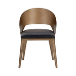 Dezirae Curved Back Leather Dining Chair - LOOMLAN - SUNPAN - Dining Chairs