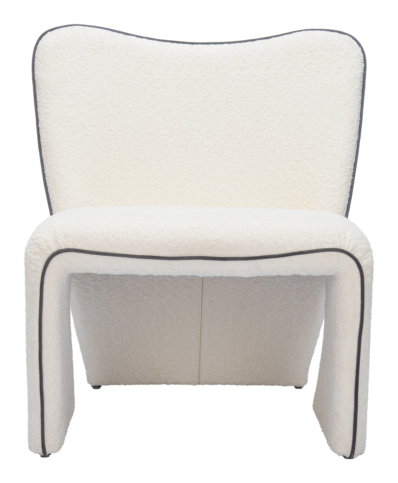 Novo Steel Ivory Armless Accent Chair