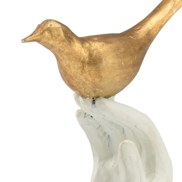 Bird In The Hand Gold Accent Piece Sculpture