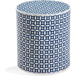 Diamond Bone Round Accent Table - LOOMLAN - Bassett Mirror - Side Tables