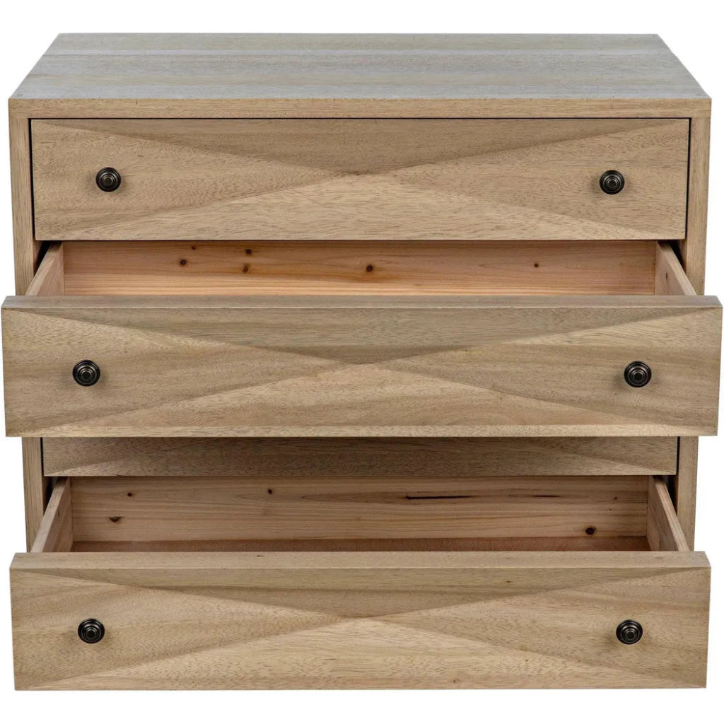 Diamond Wood Washed Walnut Chest - LOOMLAN - Noir - Chests