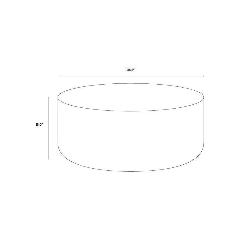 Diaz Outdoor Round Coffee Table - LOOMLAN - SUNPAN - Outdoor Coffee Tables