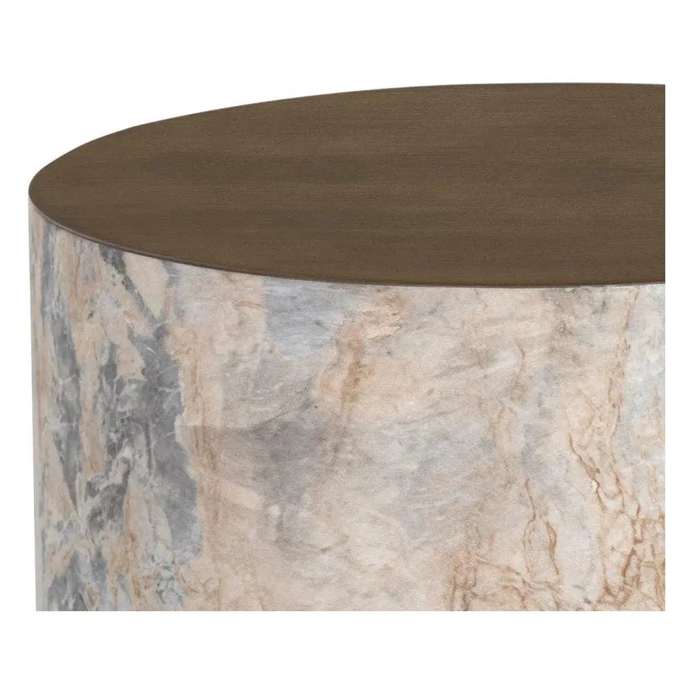 Diaz Outdoor Round End Table - LOOMLAN - SUNPAN - Outdoor Side Tables