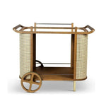 Dinda Wooden Cane Bar Cart - LOOMLAN - Urbia - Home Bar Carts