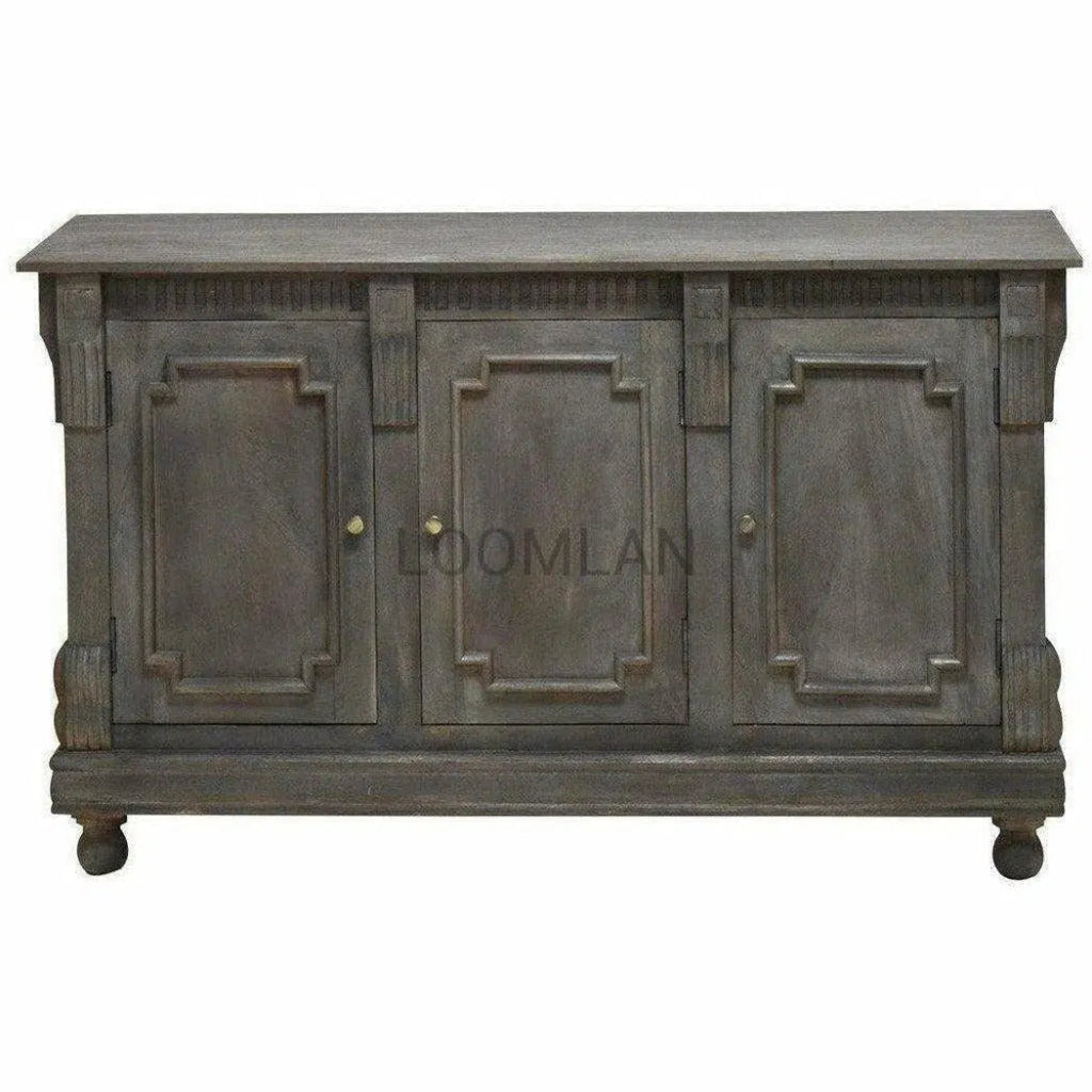 Dining Room 3 Door Sideboard Distressed Gray - LOOMLAN - LOOMLAN - Sideboards