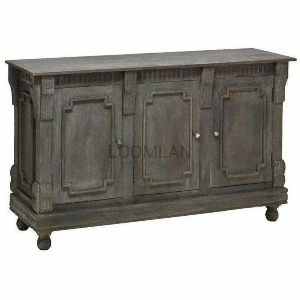 Dining Room 3 Door Sideboard Distressed Gray - LOOMLAN - LOOMLAN - Sideboards