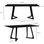 Dining Table Rectangular Black Mid - Century - LOOMLAN - Moe's Home - Dining Tables